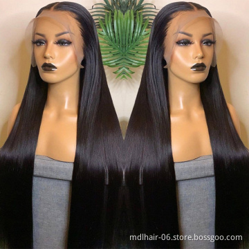 Lace Frontal Wig Vendors Wholesale Straight Brazilian Transparent Lace Front Wig Human Hair Wigs For Black Women